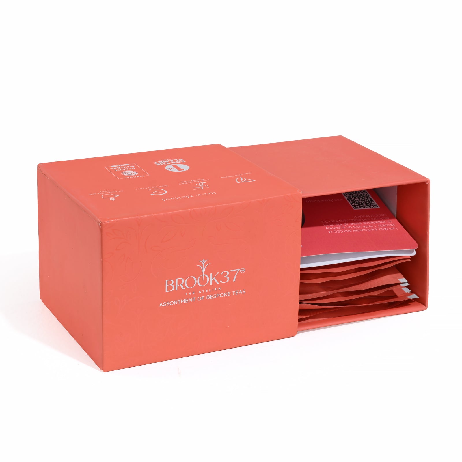 Brook37 Assorted Tea Sampler Box - A Collection of 8 Flavored Tea Blends