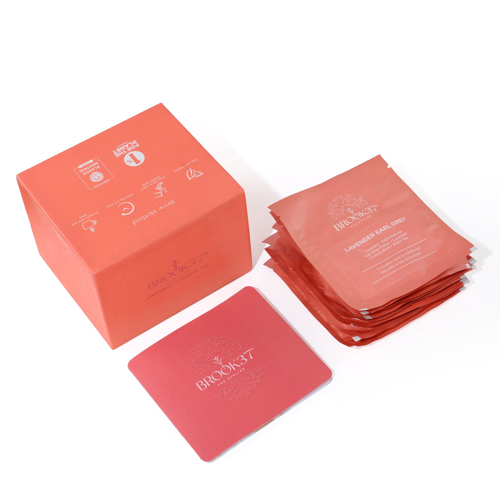 Brook37 Assorted Tea Sampler Box - A Collection of 8 Flavored Tea Blends
