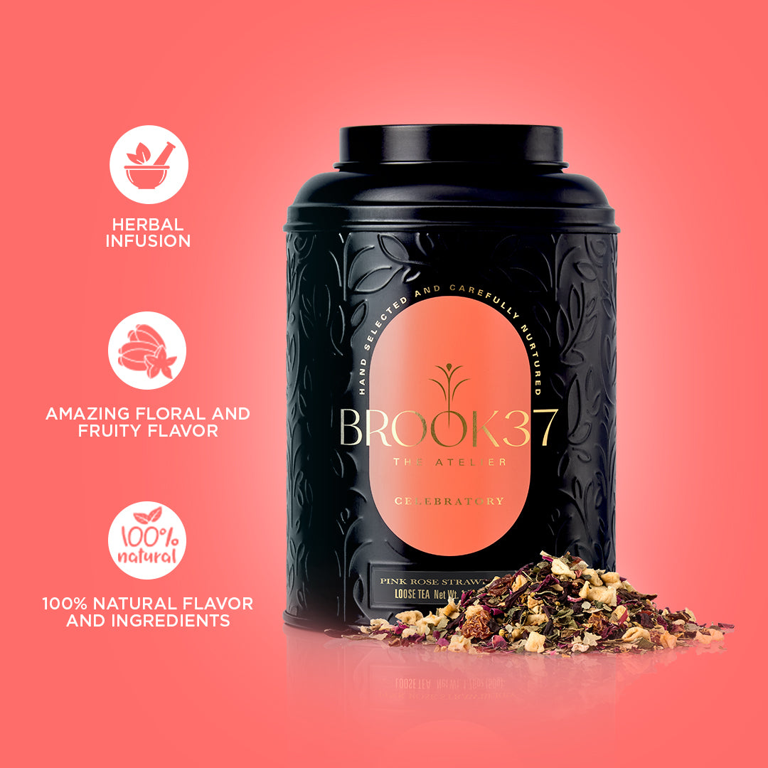 Pink Rose Strawberry | Plant-based Tea Bags | Brook37